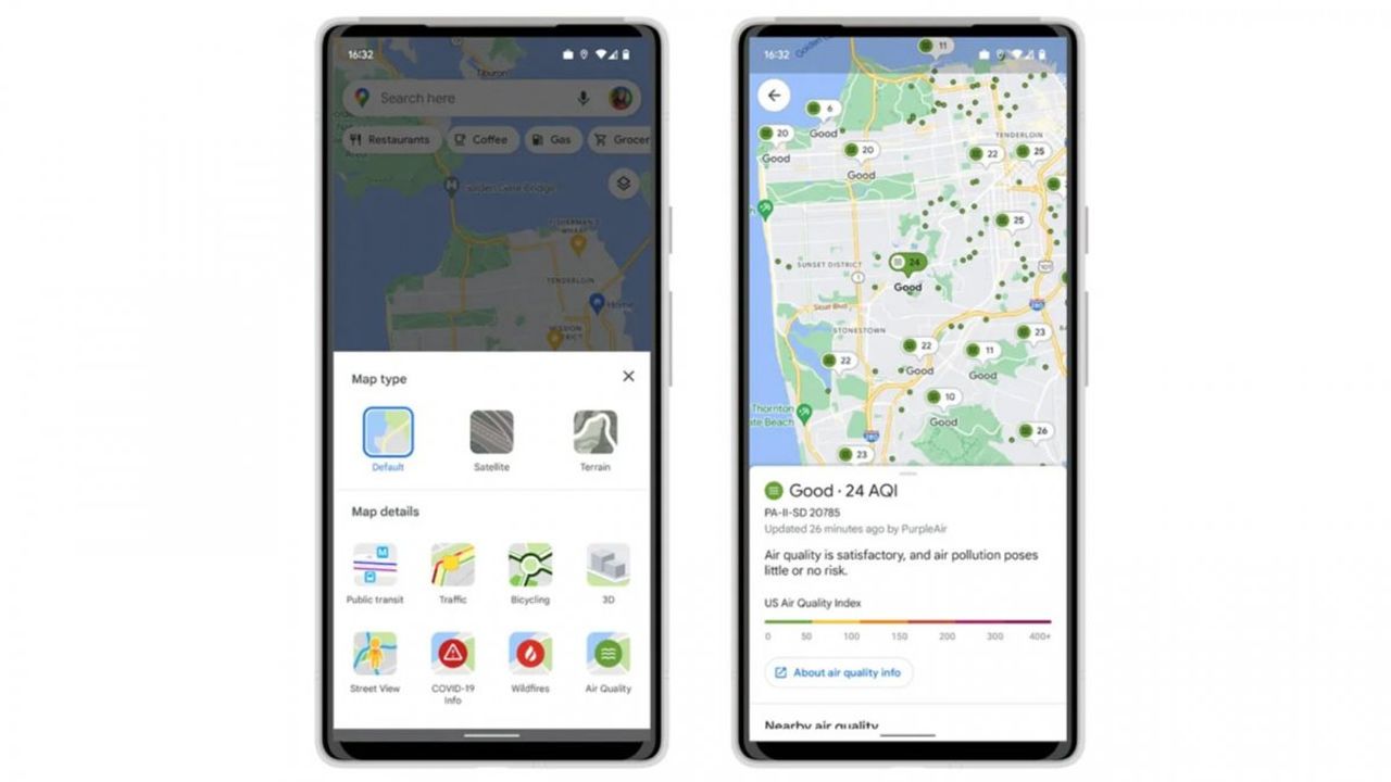 Google Haritalar, artık hava kalitesini de gösterecek