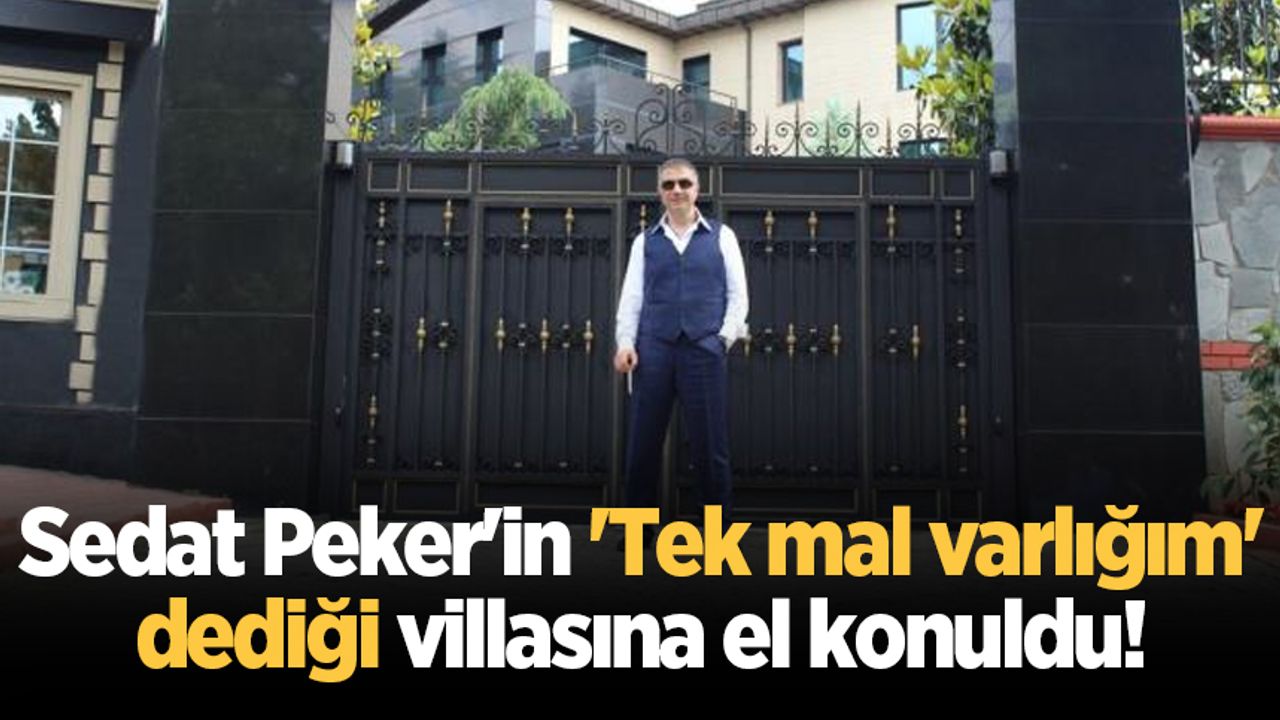 Sedat Peker'in 'Tek mal varlığım' dediği villasına el konuldu!