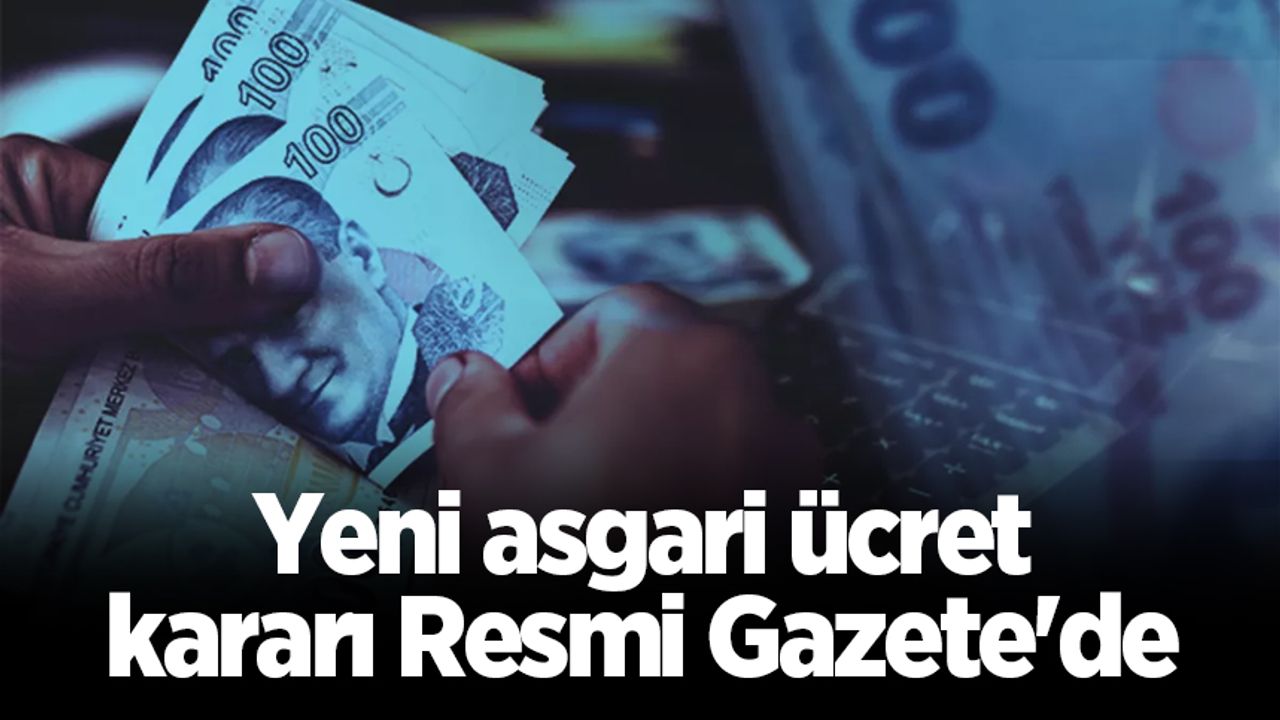 Yeni asgari ücret kararı Resmi Gazete'de