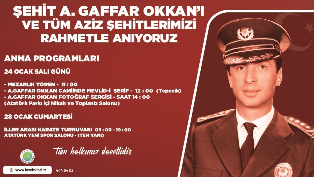 Şehit Ali Gaffar Okkan anılacak