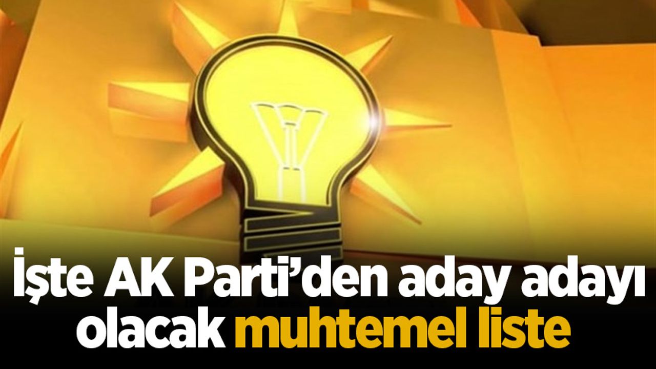 İşte AK Parti’den aday adayı olacak muhtemel liste 