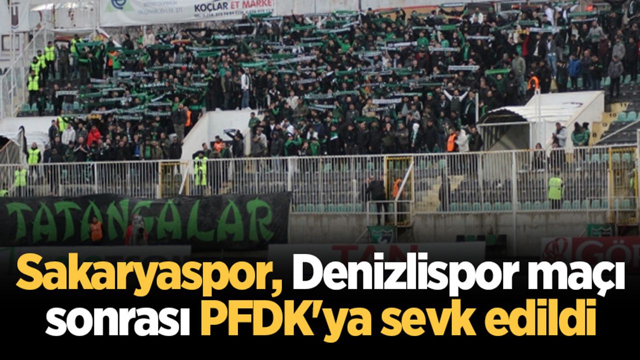 Sakaryaspor, Denizlispor maçı sonrası PFDK'ya sevk edildi