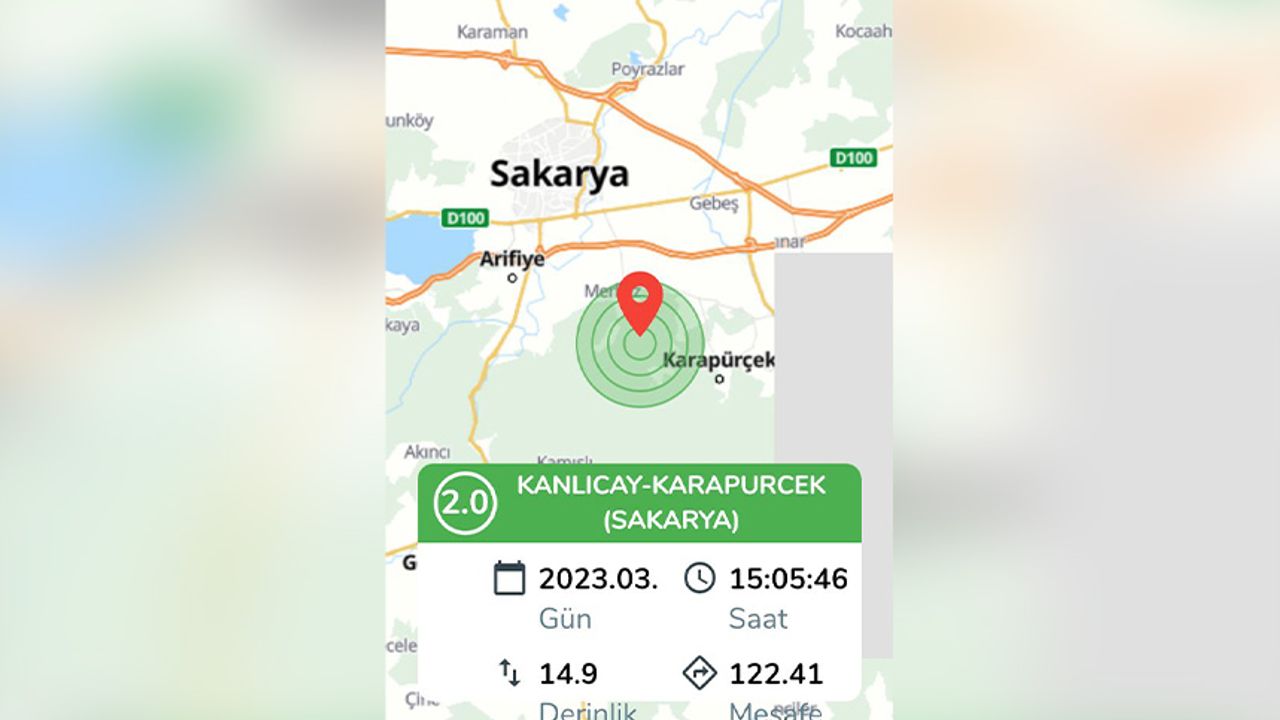 Sakarya'da bir mikro deprem daha!