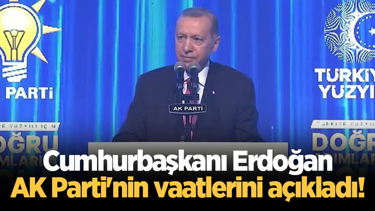 Cumhurbaşkanı Erdoğan AK Parti'nin vaatlerini açıkladı!
