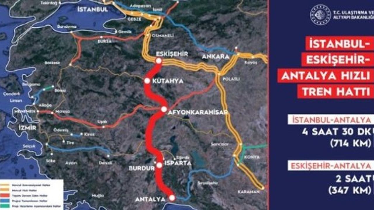 Sakarya hızlı tren ile Antalya’ya bağlanacak