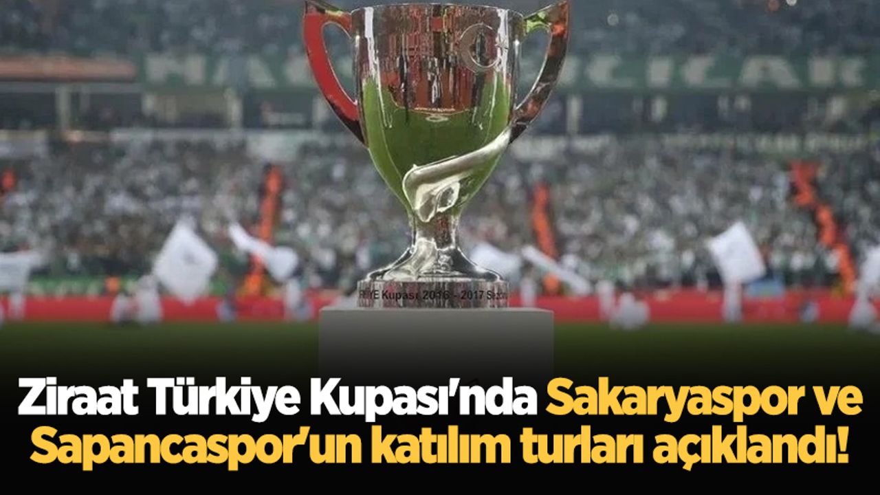 Ziraat Türkiye Kupası'nda Sakaryaspor ve Sapancaspor'un katılım turları açıklandı!