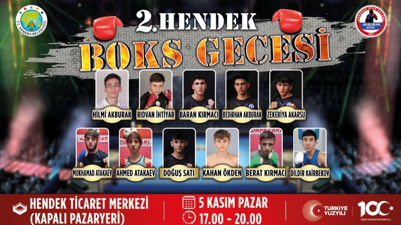 2. Hendek Boks Turnuvası 5 Kasım'da Kapalı Pazar Yerinde