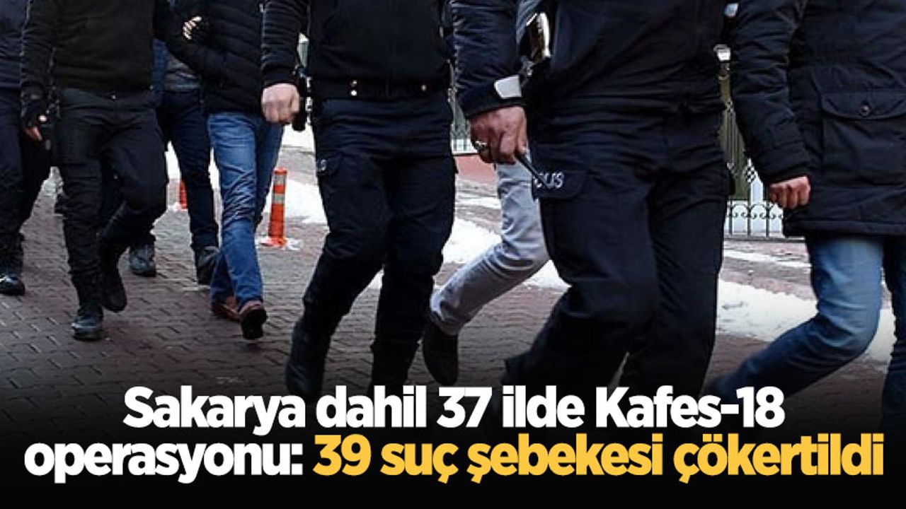 Sakarya dahil 37 ilde Kafes-18 operasyonu: 39 suç şebekesi çökertildi