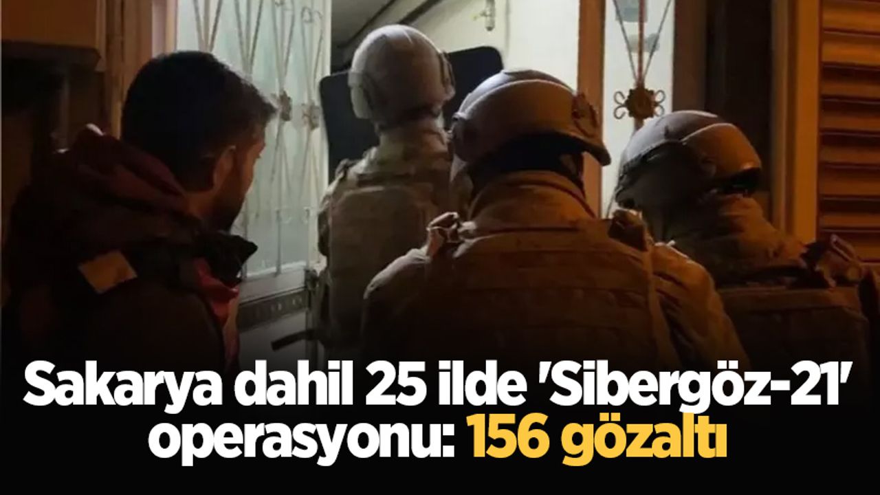 Sakarya dahil 25 ilde 'Sibergöz-21' operasyonu: 156 gözaltı