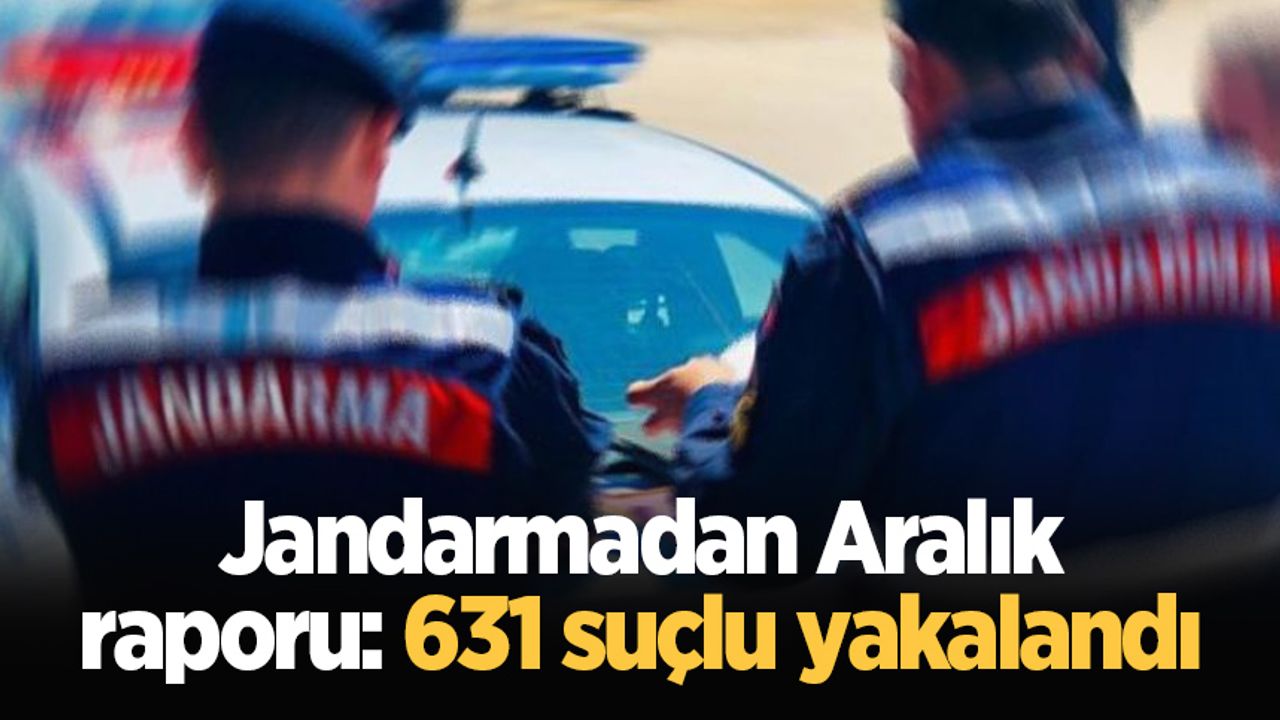 Jandarmadan Aralık raporu: 631 suçlu yakalandı