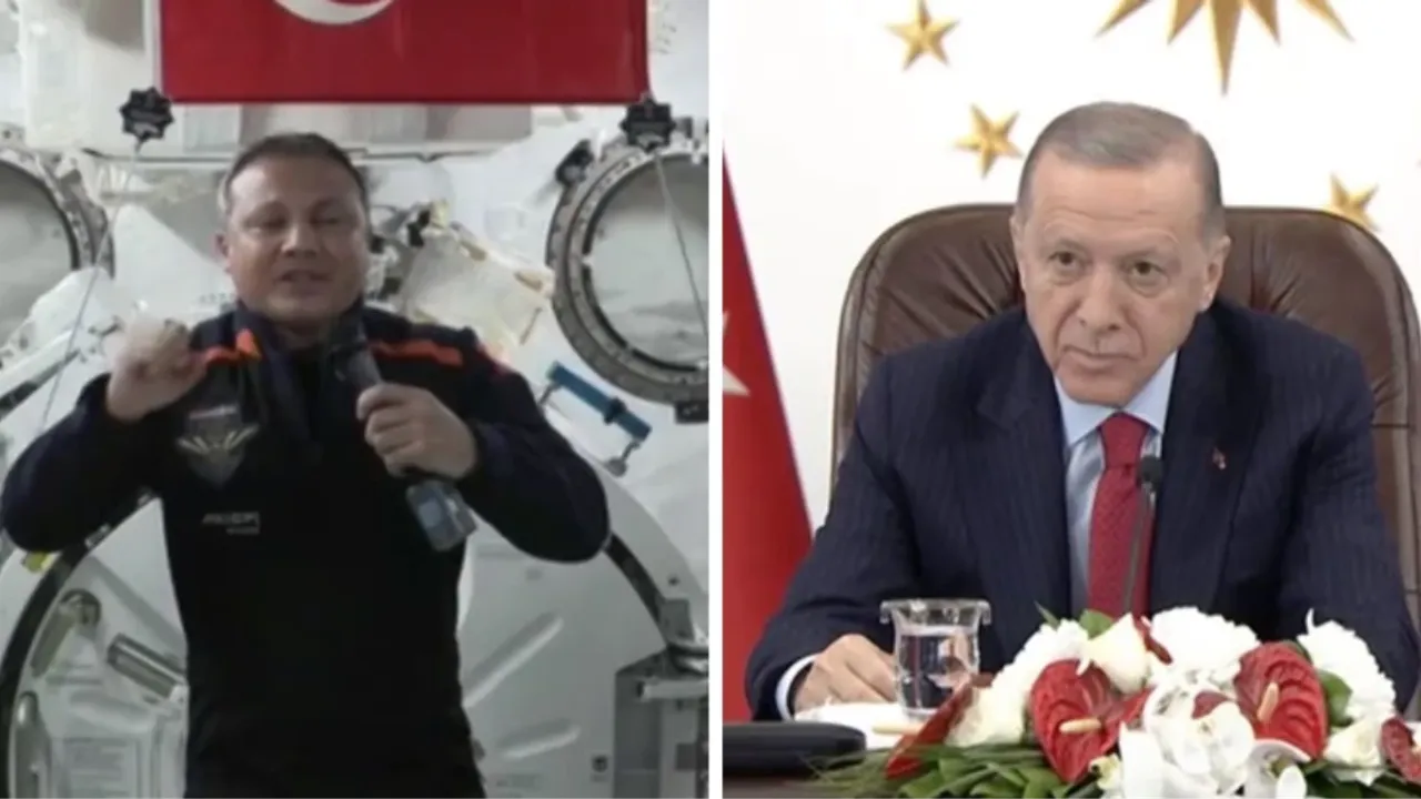 Türk astronot, uzaydan ilk röportajını Erdoğan'a verdi
