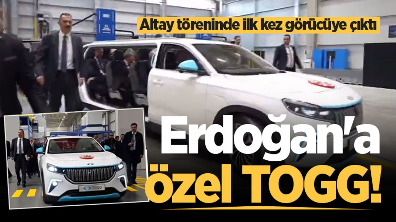 İlk kez görücüye çıktı! Cumhurbaşkanı Erdoğan törene Togg'un özel versiyonu ile geldi
