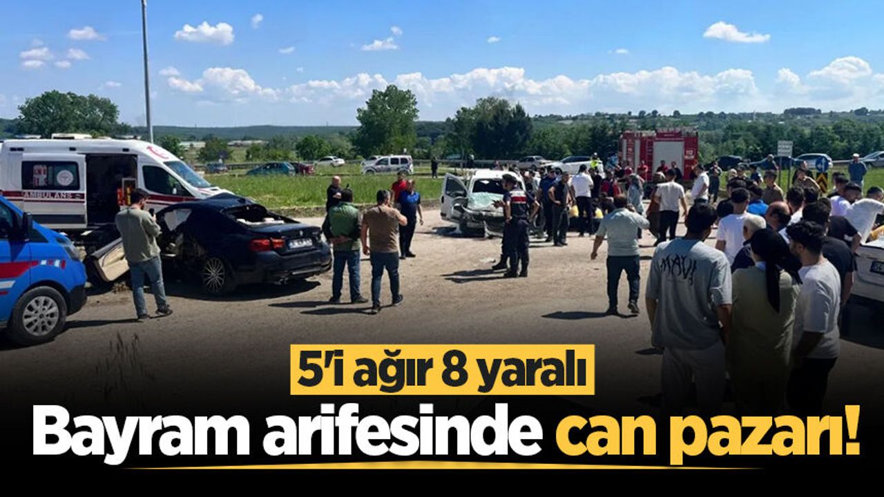 Bayram arifesinde can pazarı! Kaynarca'da iki otomobil çarpıştı: 5'i ağır 8 yaralı