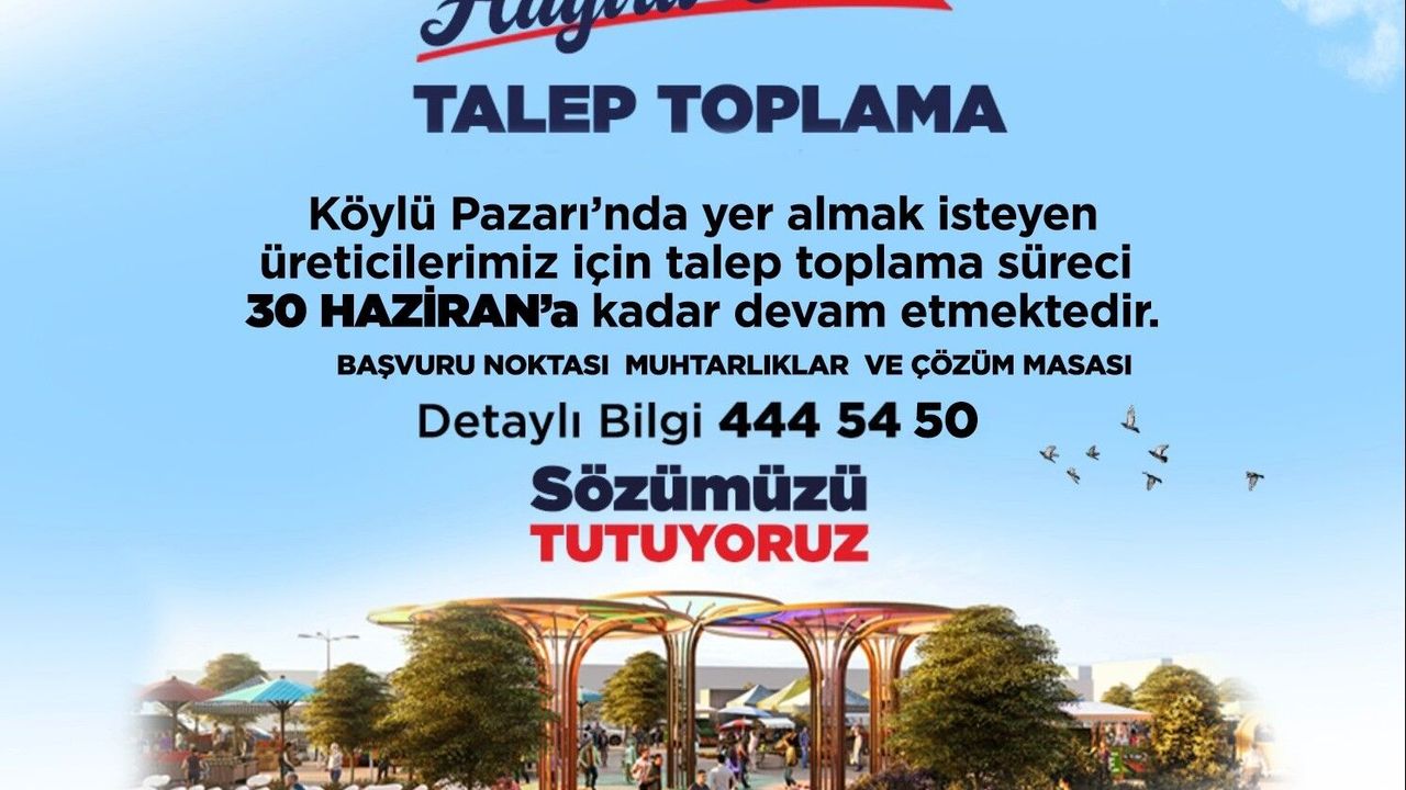 Köylü Pazarı başvurularında süre uzatıldı