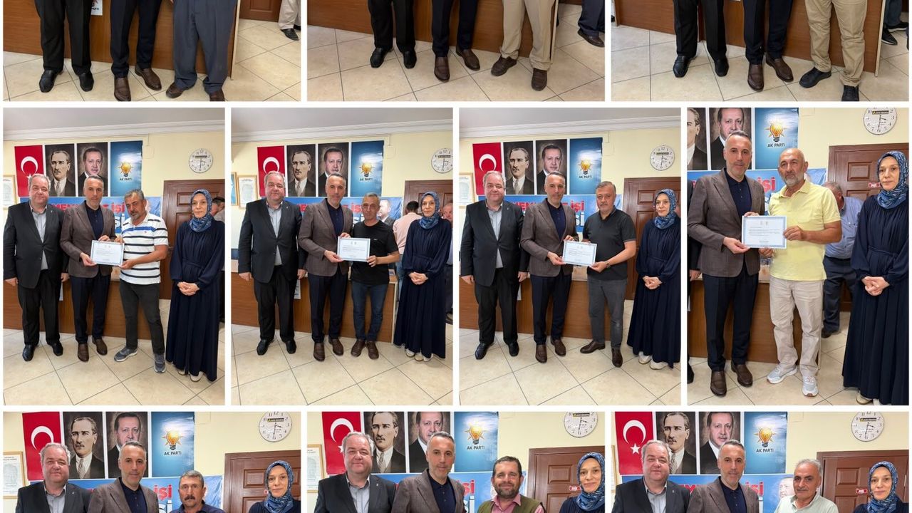 AK Parti’de teşekkür belgesi dağıtımı devam ediyor