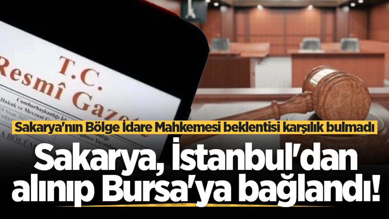 Resmi Gazete'de yayımlandı: Sakarya'nın yargı çevresi değişt