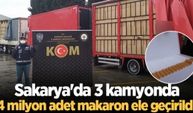 Sakarya'da 3 kamyonda 14 milyon adet makaron ele geçirildi! 