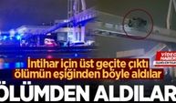 Üst geçitte intihar girişimi! Ölümün eşiğinden aldılar