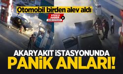 Akaryakıt istasyonunda panik anları kamerada