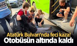 Atatürk Bulvarı'nda feci kaza! Otobüsün altında kaldı