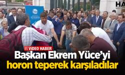 Başkan Ekrem Yüce’yi horon teperek karşıladılar