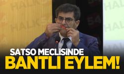 SATSO meclisinde kırmızı bantlı eylem!