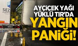 Ayçiçek yağı yüklü TIR'da yangın paniği!