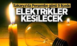 Sakarya'da Perşembe günü 9 ilçede elektrikler kesilecek!