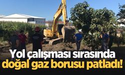 Yol çalışması sırasında doğal gaz borusu patladı!