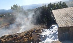 Bolu’da samanlık alev alev yandı