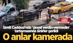 İzmit Caddesi'nde sinirler gerildi! Sürücülerin 'sinyal' tartışması kamerada