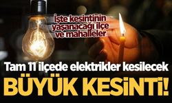 Sakaryalılar dikkat! 11 ilçede onlarca mahalle ve sokakta elektrikler kesilecek