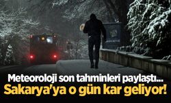 Meteoroloji son tahminleri paylaştı... Sakarya'ya o gün kar geliyor!