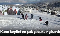 Karın keyfini en çok çocuklar çıkardı