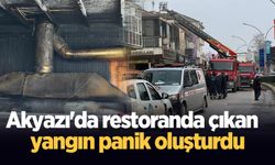 Akyazı'da restoranda çıkan yangın panik oluşturdu