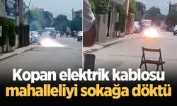 Kopan elektrik kablosu mahalleliyi sokağa döktü