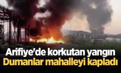 Arifiye'de korkutan yangın: Dumanlar mahalleyi kapladı