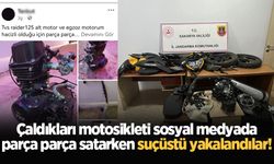 Çaldıkları motosikleti sosyal medyada parça parça satarken suçüstü yakalandılar!