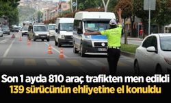 Sakarya’da 1 ayda 810 araç trafikten men edildi, 139 sürücünün ehliyetine el konuldu