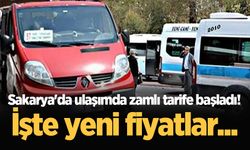 Sakarya'da ulaşımda zamlı tarife başladı! İşte yeni fiyatlar...