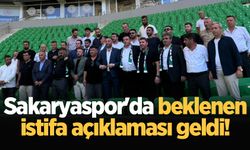 Sakaryaspor'da beklenen istifa açıklaması geldi!