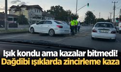 Işık kondu ama kazalar bitmedi! Dağdibi ışıklarda zincirleme kaza