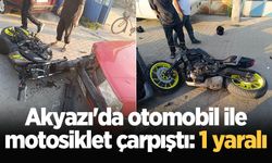 Akyazı'da otomobil ile motosiklet çarpıştı: 1 yaralı