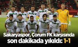 Sakaryaspor, Çorum FK karşısında son dakikada yıkıldı: 1-1