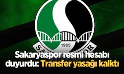 Sakaryaspor resmi hesabı duyurdu: Transfer yasağı kalktı