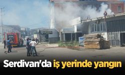 Serdivan'da iş yerinde yangın