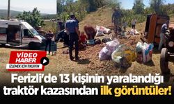 Ferizli'de 13 kişinin yaralandığı traktör kazasından ilk görüntüler!