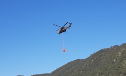 Göynük'te orman yangınına havadan müdahale yeniden başladı