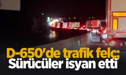 D-650'de trafik felç; Sürücüler isyan etti