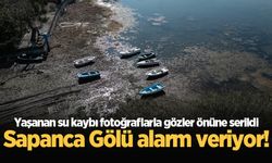 Sapanca Gölü'nde sular çekildi, kayıklar tamamen karaya oturdu